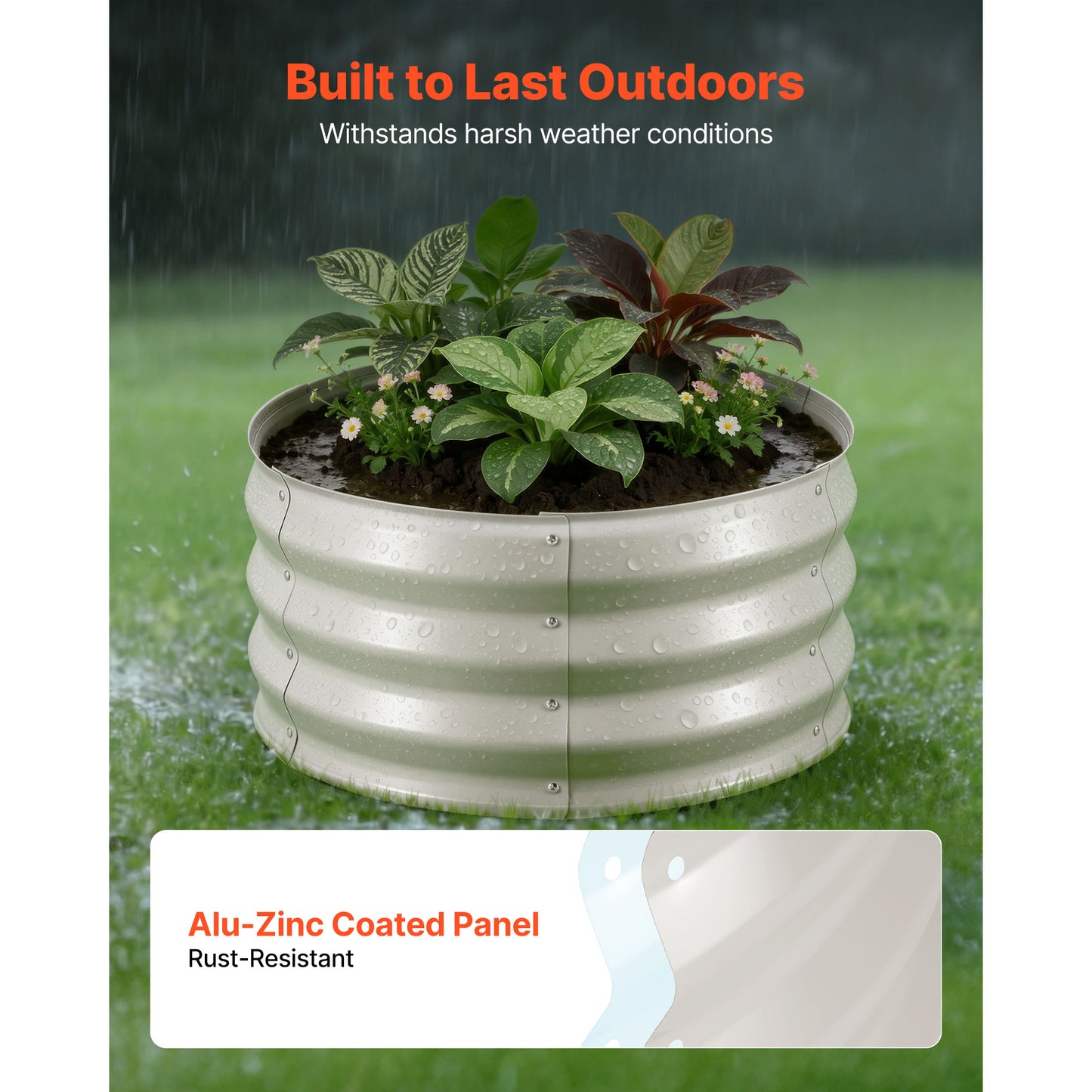 Galvanized Raised Garden Bed Kit 2x2x1 ft Outdoor Planter Boxes with Gloves
