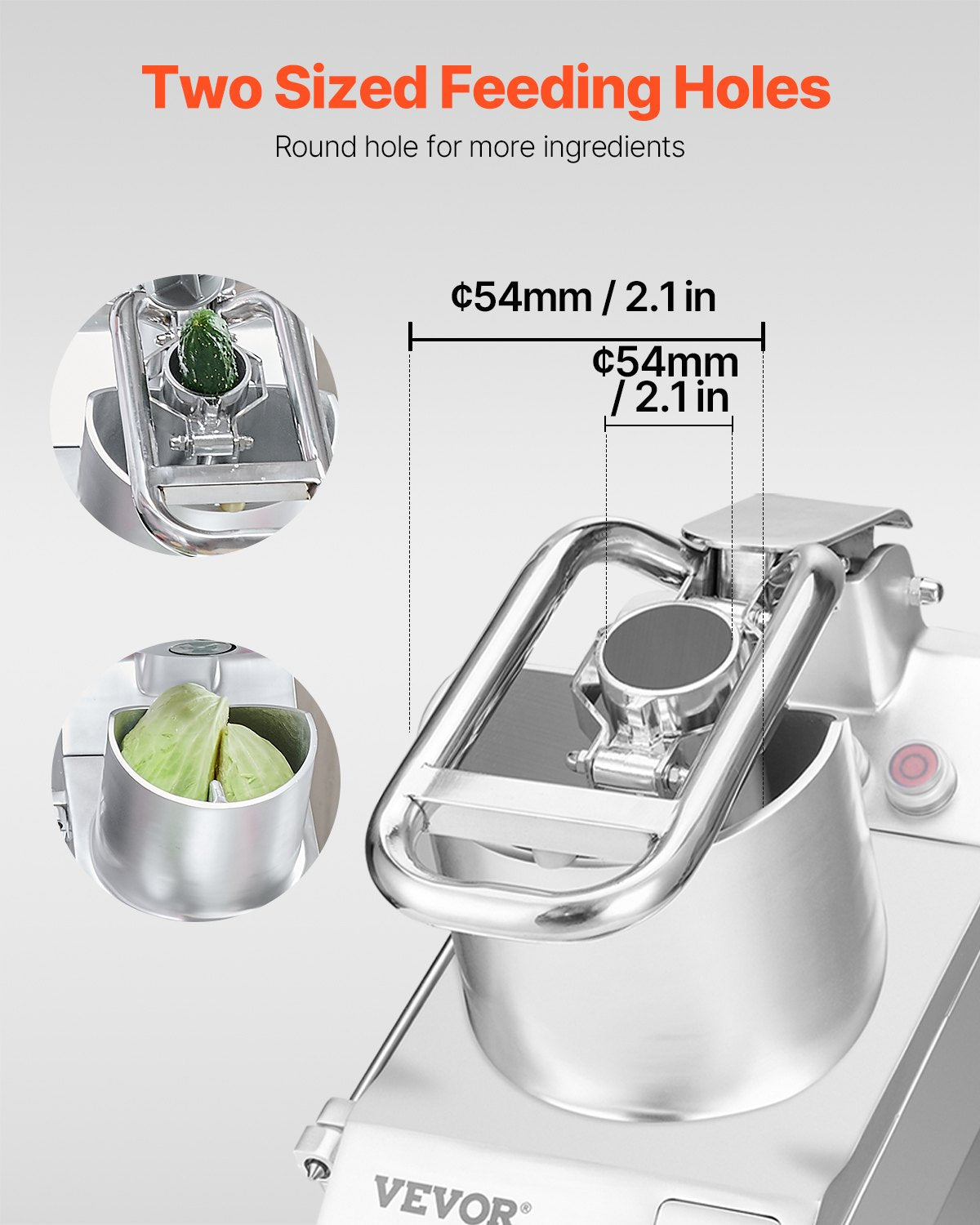 Food Processor Vegetable Chopper with 6 Blades - Stainless Steel Kitchen Appliance