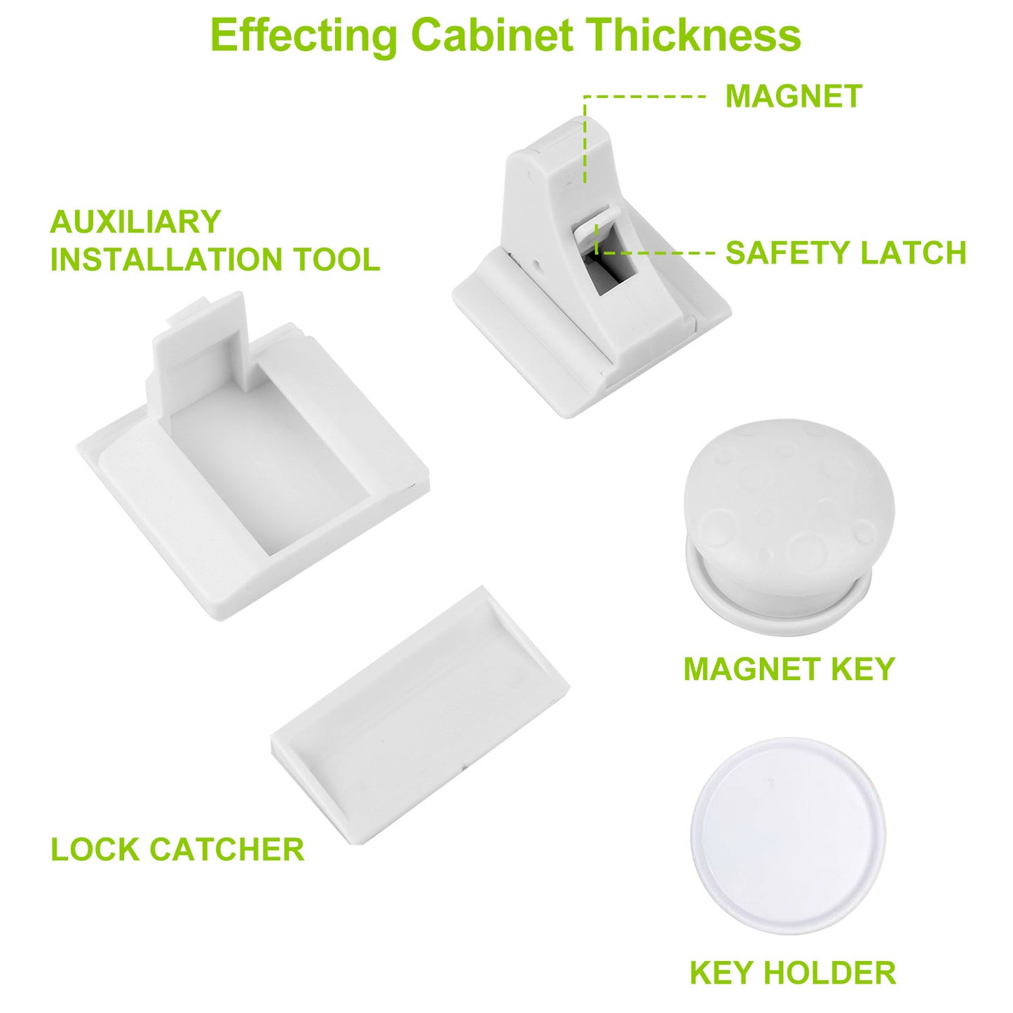 Magnetic Child Safety Cabinet Locks - 4 Pack Baby Proof Drawer Latches