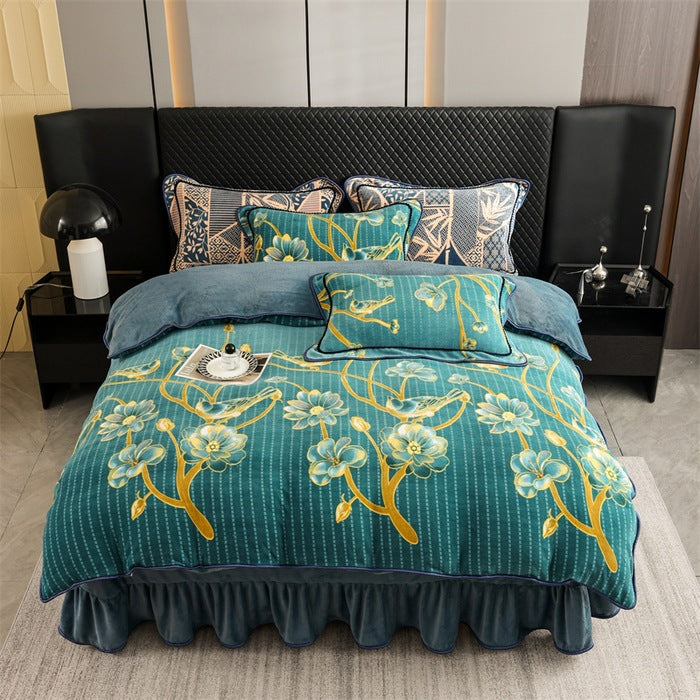 Milk Fiber Bedding Set - Four-Piece Modern Bedroom Linen