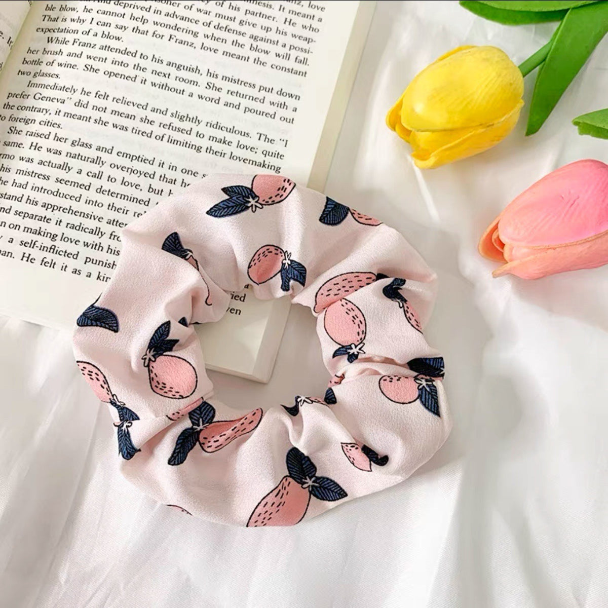 Korean Fruit Pig Large Intestine Hair Ring Organza Hair Accessory for Women