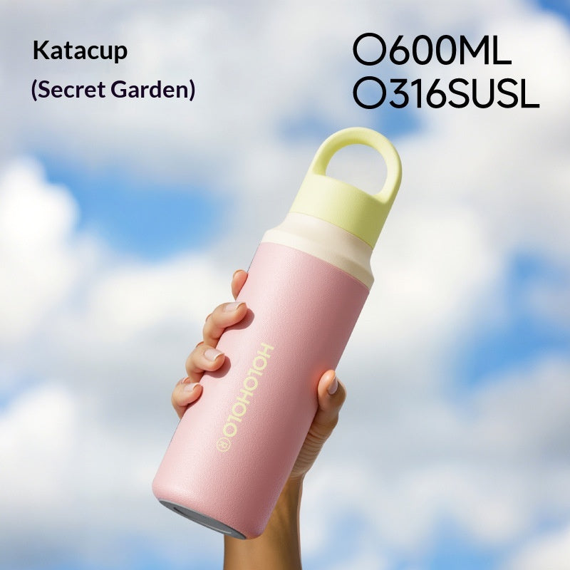 Handheld Clacking Cup for Girls Sports - 600ml Insulated Drinkware