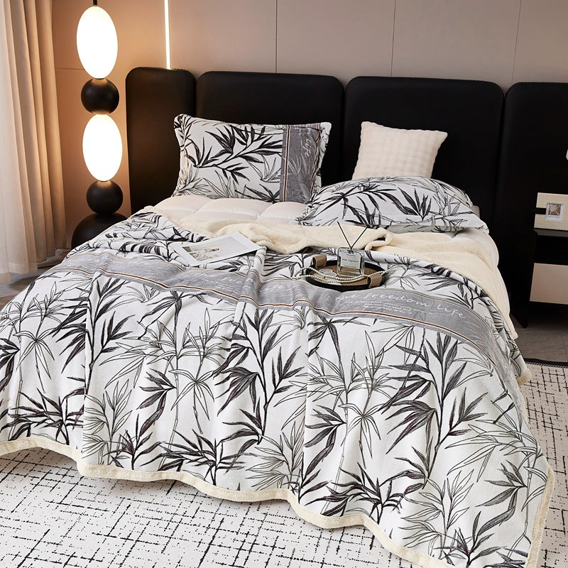 European Cotton Fleece Woolen Blanket - Thickened Warm Bed Sheet for All Seasons