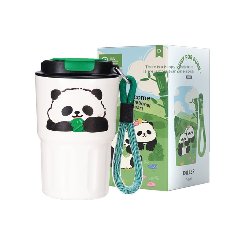 Insulated Panda Mug Stainless Steel Travel Water Cup Gift for Kids & Adults
