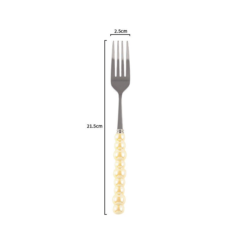Ceramic Pearl Handle Cutlery Set - Spoon Fork Knife Household Dinnerware