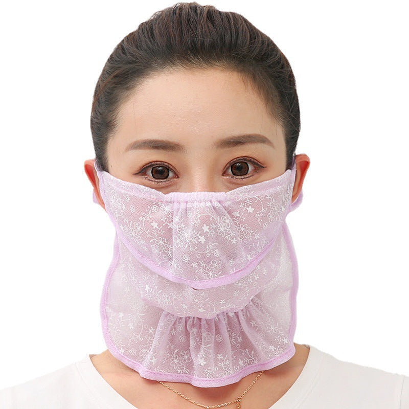 Outdoor Sun Protection Mask Breathable Ice Silk Neck Cover UV Dustproof Face Mask