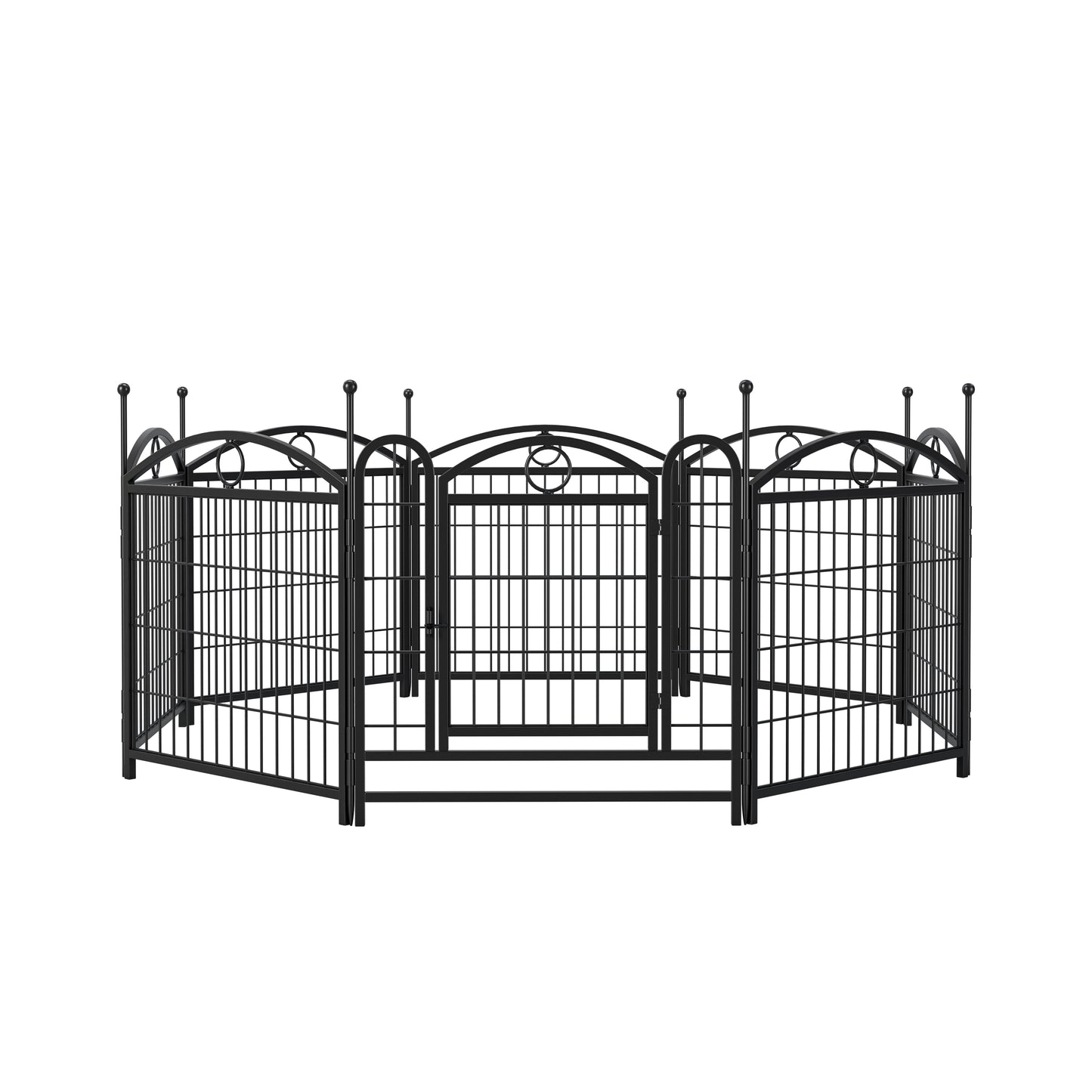 Indoor/Outdoor 24 Inch Dog Playpen - Heavy Duty Metal Pet Fence with Doors