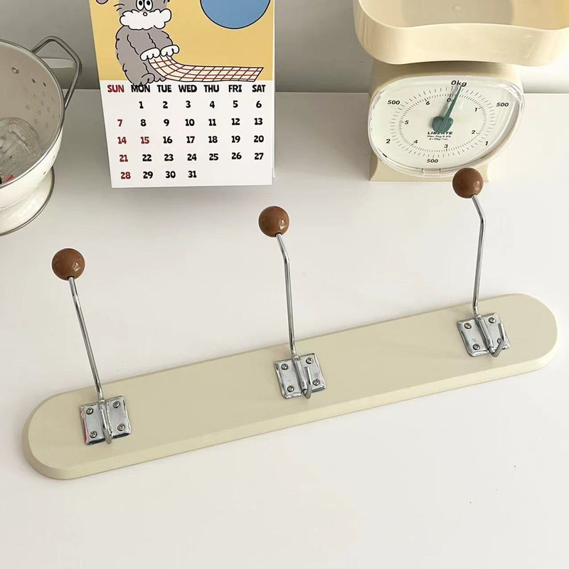 Wall Hanging Clothes Hook Rack - Wooden Home Storage Organizer