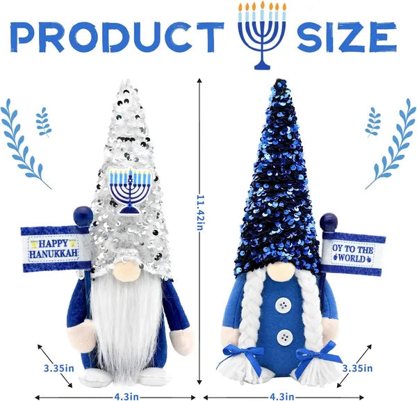 Hanukkah Gnomes Plush Decorations - Blue Chanukah Ornaments