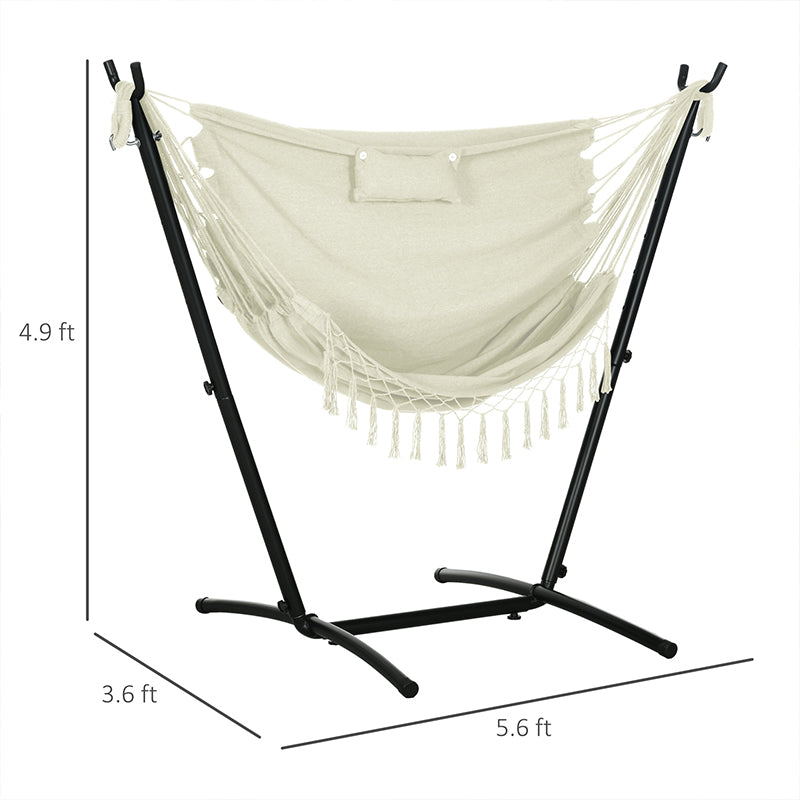 U Shape Hammock Chair with Headrest - Cream White