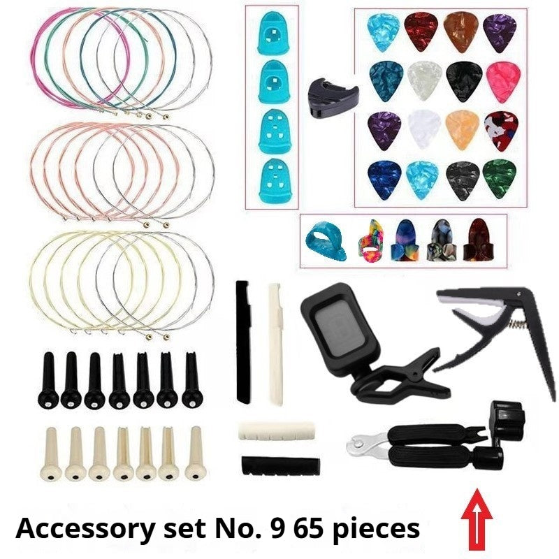 Guitar Accessory Set with Picks, String Nails & Pillow - Multiple Colors