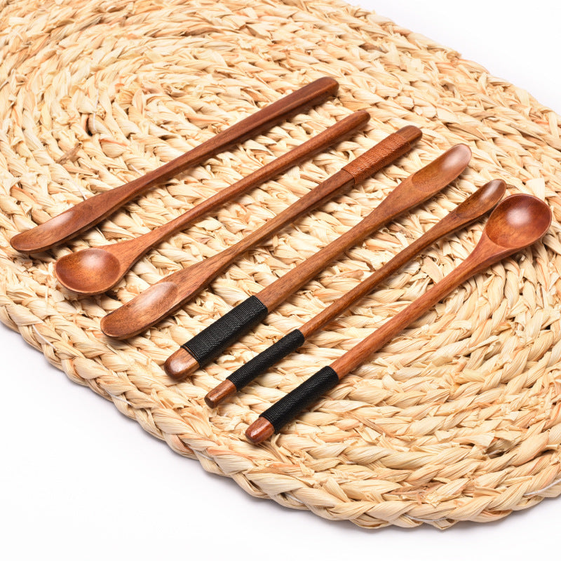 Wooden Coffee Spoon Set - Small 23cm Handles for Tea, Muddler & Stirring