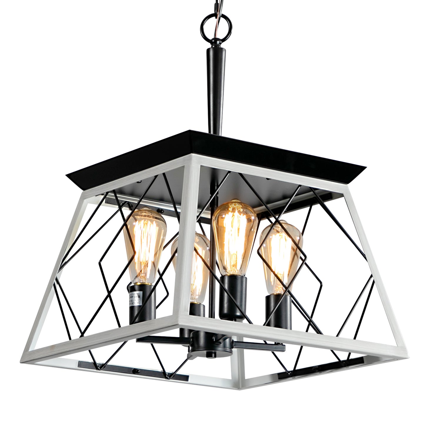4-Light Farmhouse Chandelier - Rustic Metal Design for Dining Room