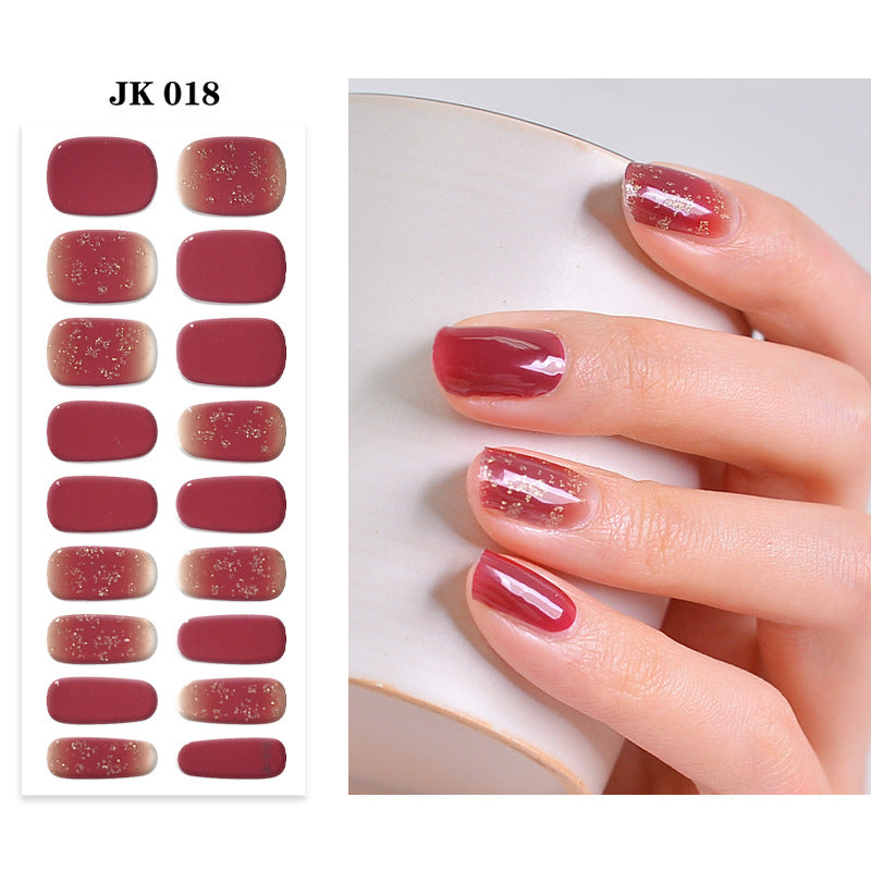 Waterproof Nail Sticker Set - Durable Semi-Baked UV Gel Art for Nails