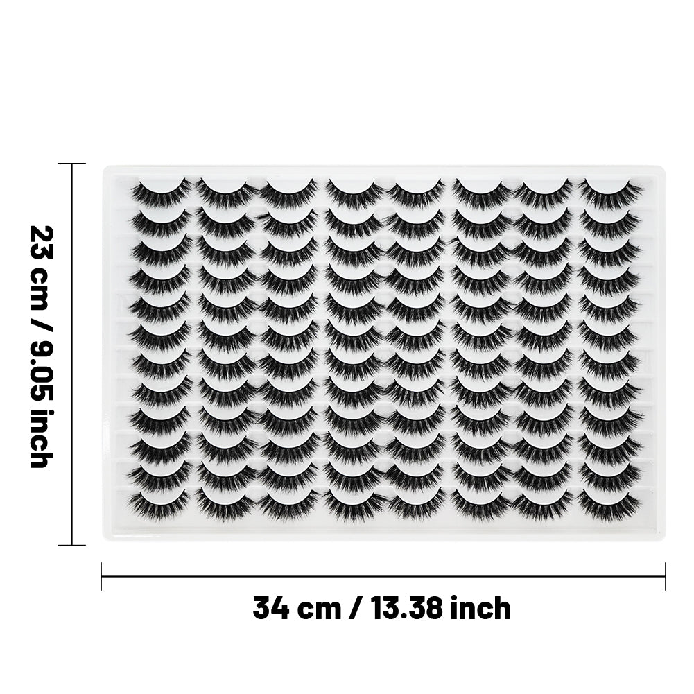 3D False Eyelashes - Multi-Layered Realistic Soft Lashes, Black