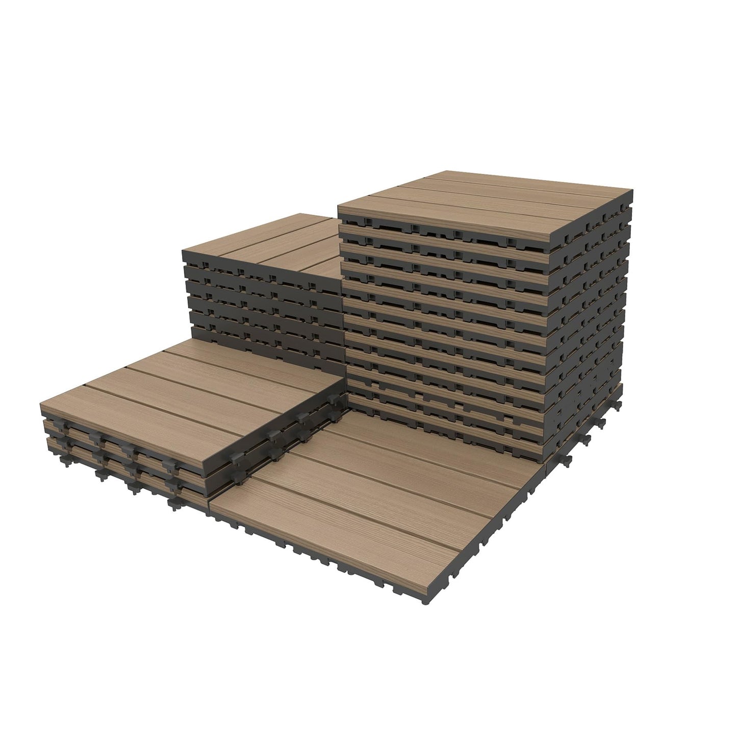 27 Pcs Interlocking Deck Tiles, 12 X HDPE Outdoor Flooring, Patio