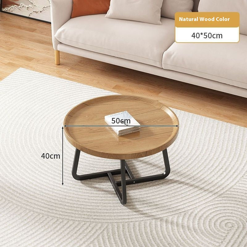 Modern Round Solid Wood Tea Table for Living Room & Small Apartments