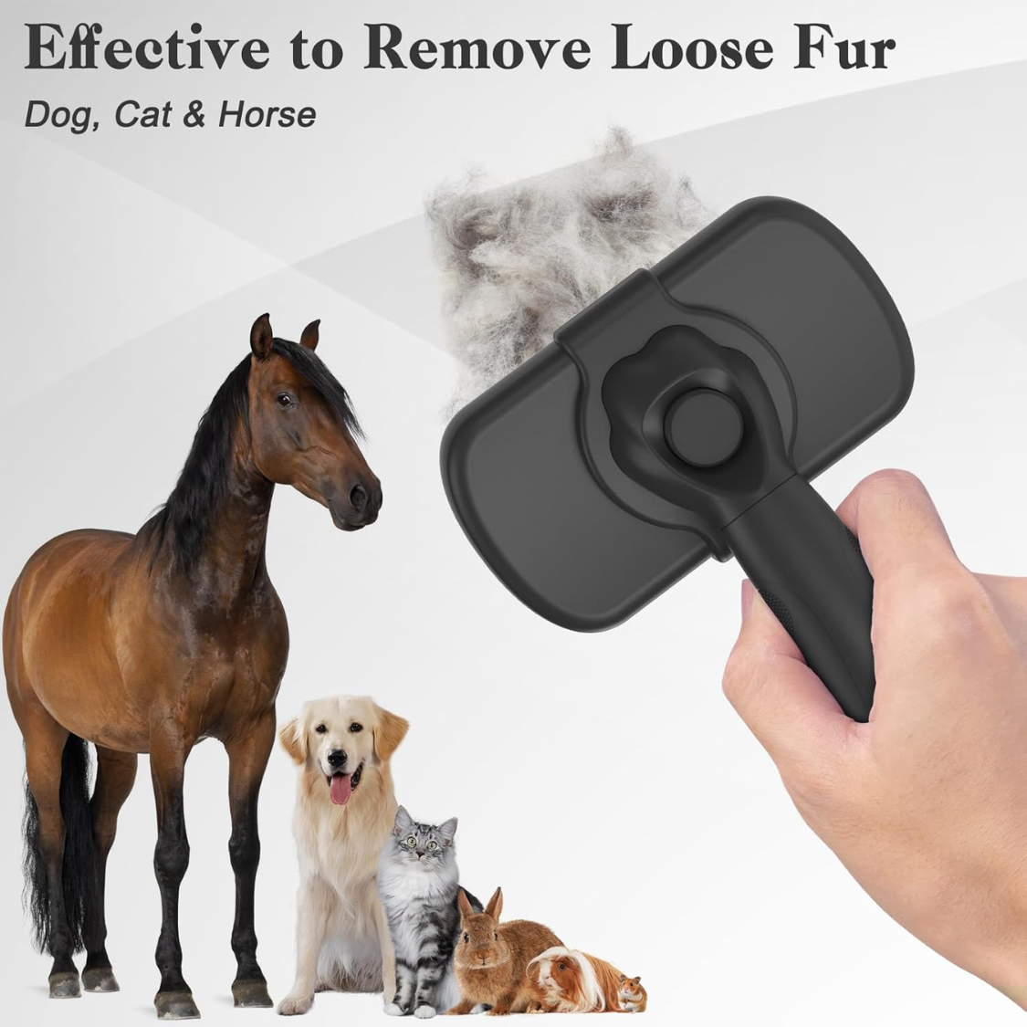 Self Cleaning Shedding Brush for Dogs Cats & Puppies Hair Removal Grooming Tool