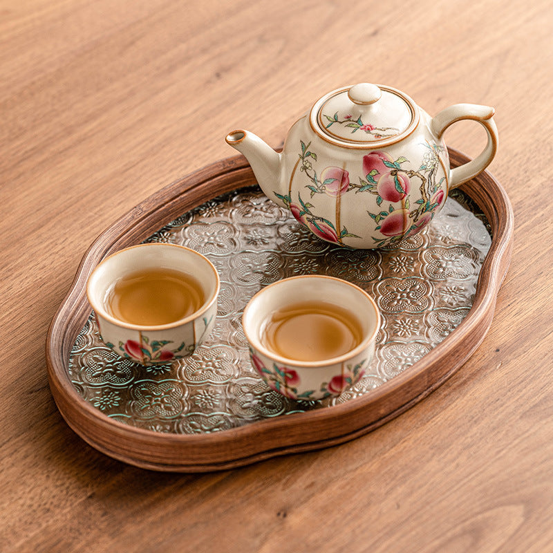 Pastel Ceramic Tea Set with Teapot and Cups - Chinese Style 220ml