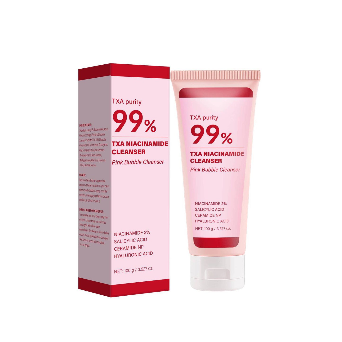Nicotinamide Bubble Facial Cleanser 100g for Clear Skin & Pore Purity