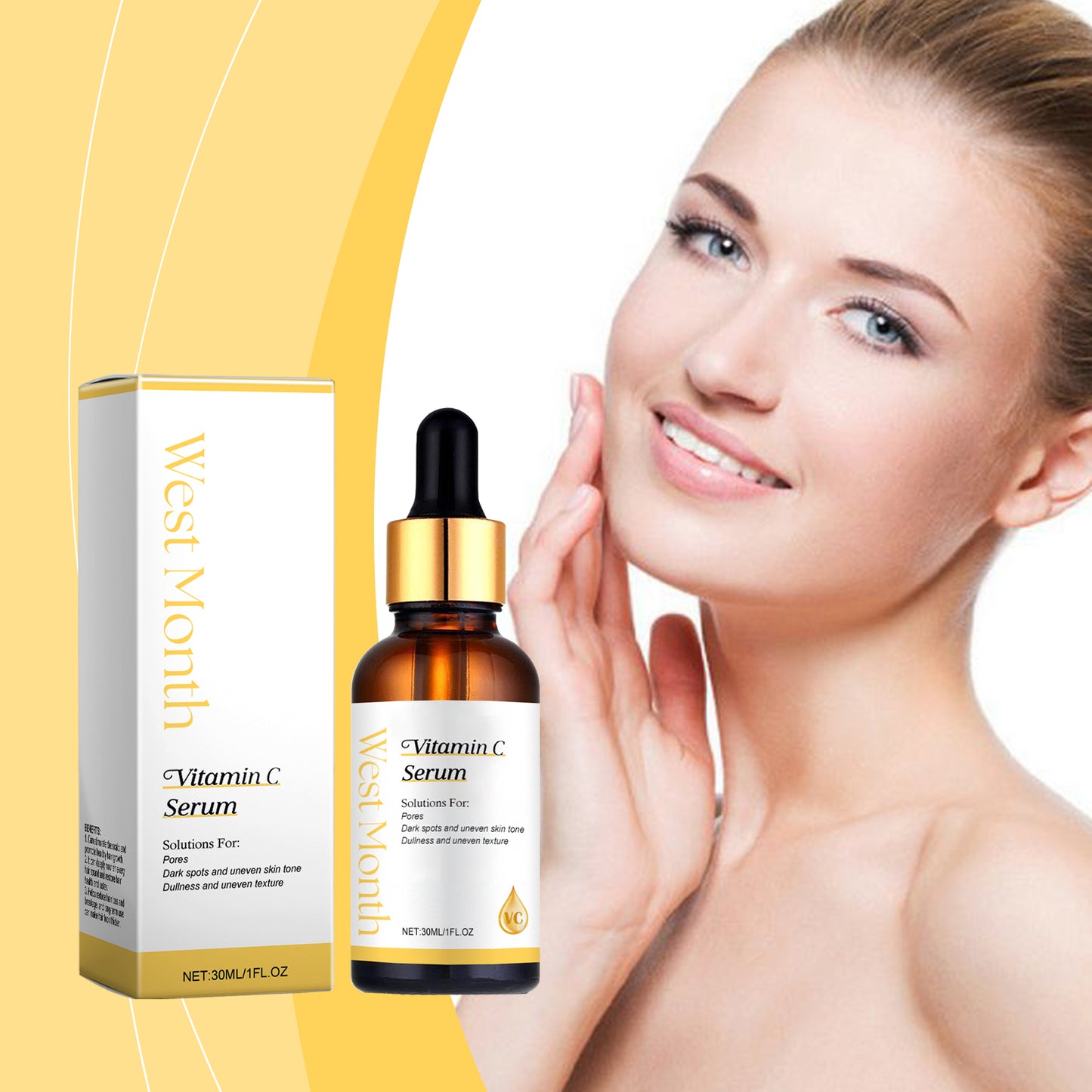 Vitamin C Brightening Face Serum - Dark Spot Corrector & Hydrating Essence