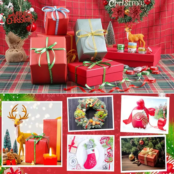 Christmas Grosgrain Ribbon - 20 Rolls, 100 Yards, 3/8 Inch