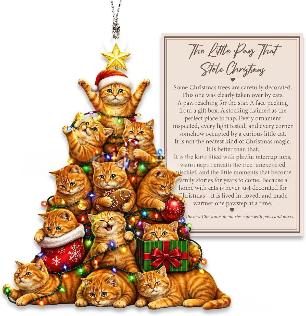 Acrylic Christmas Tree Ornament Indoor Holiday Decoration - 8cm