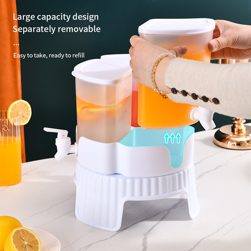 Large Capacity Refrigerator Water Dispenser with Faucet - White
