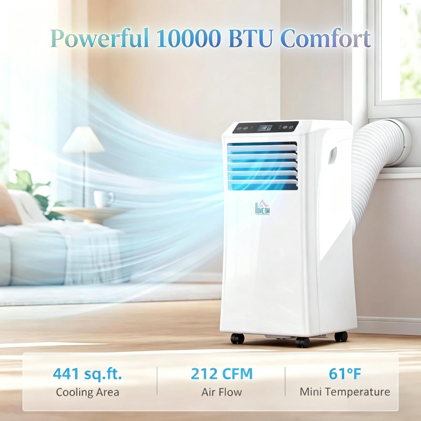 Portable Air Conditioner - 10,000 BTU with Remote Control - White