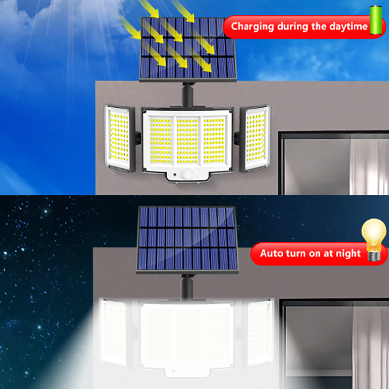 Outdoor Solar Motion Lights 348 LED Waterproof Security Floodlights with Remote
