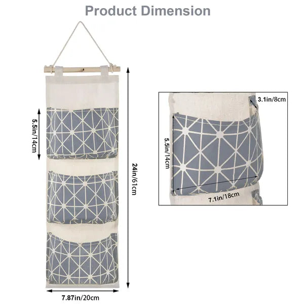 Wall Mounted Storage Bag Door Closet Hanging Organizer Waterproof 3