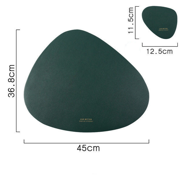 PU Leather Table Mat Placemat Heat Insulation for Kitchen Dining