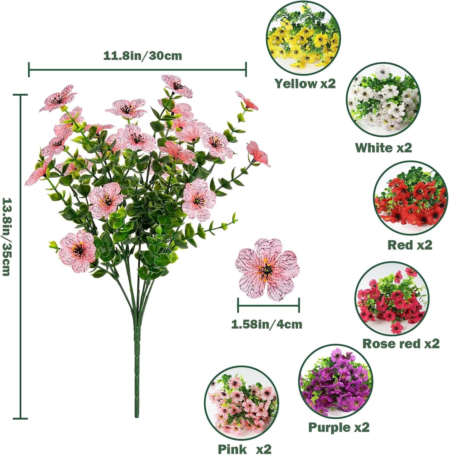 UV-Resistant Artificial Outdoor Flowers - Realistic Faux Flowers
