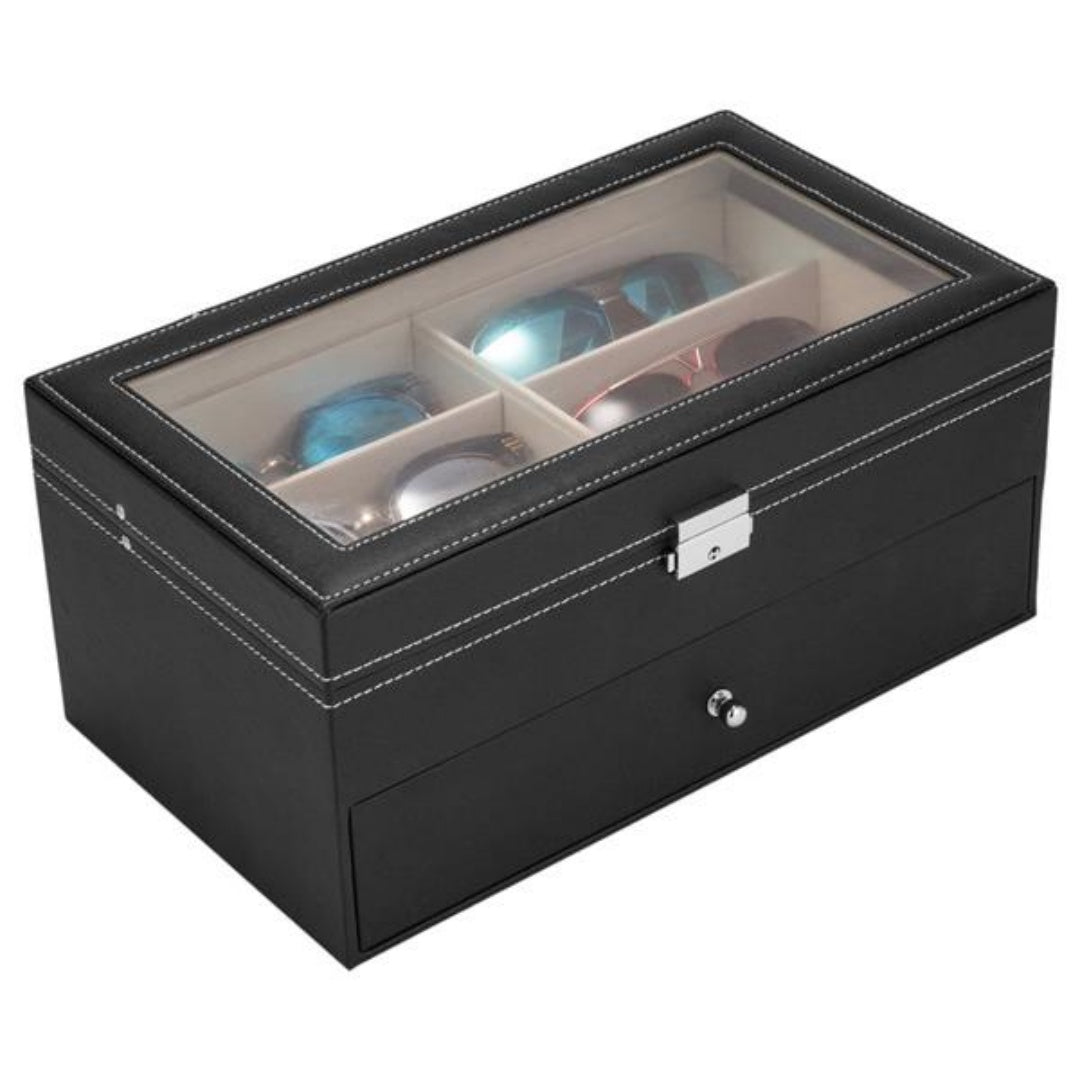 Leather 12 Piece Eyeglasses Storage And Sunglass Glasses Display