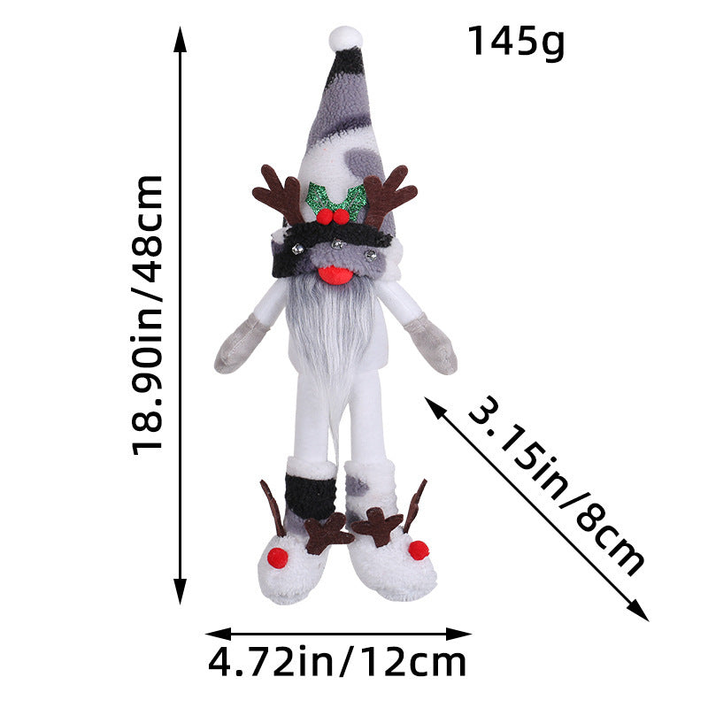 Christmas Antlers Long Leg Doll Decoration Desktop Ornament - Holiday Decor