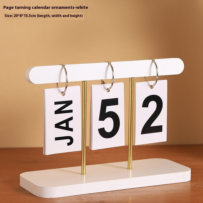 Wooden Calendar Office Desk Decor - Wind Flip & Perpetual Styles for Home & Study