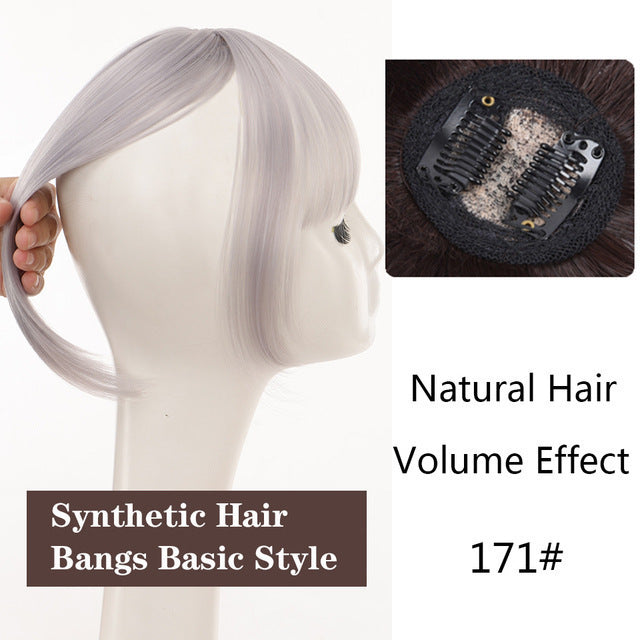3D Bangs Straight Replacement Hair Covering Wig Set - High-Temp Fiber