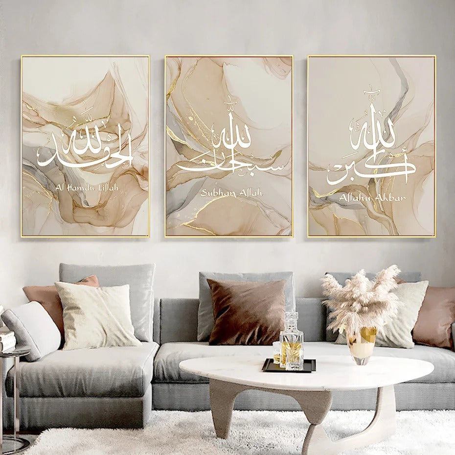 Frameless Abstract Retro Pattern Canvas Wall Art for Modern Home Decor