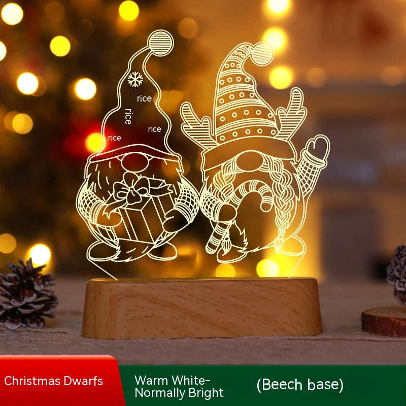 Acrylic LED Night Light - 3D Christmas Decoration Lamp