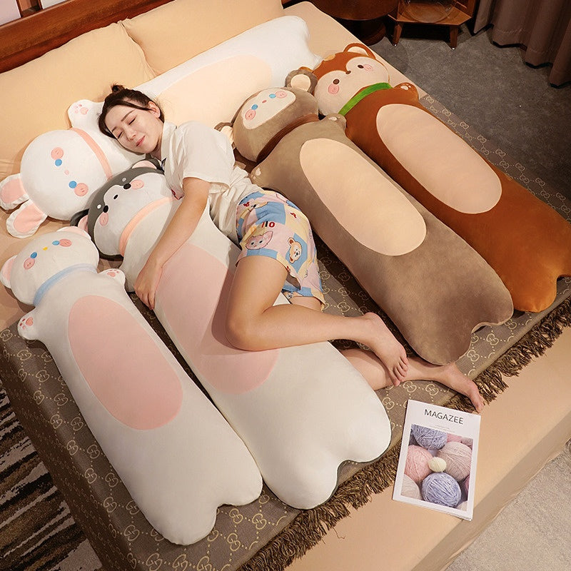 Cartoon Animal Sleeping Pillow with Polyester Fiber Fill - Soft Cozy Cushion