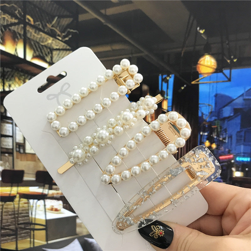 Pearl Hairpin Set Retro Handmade Hair Accessories for Women