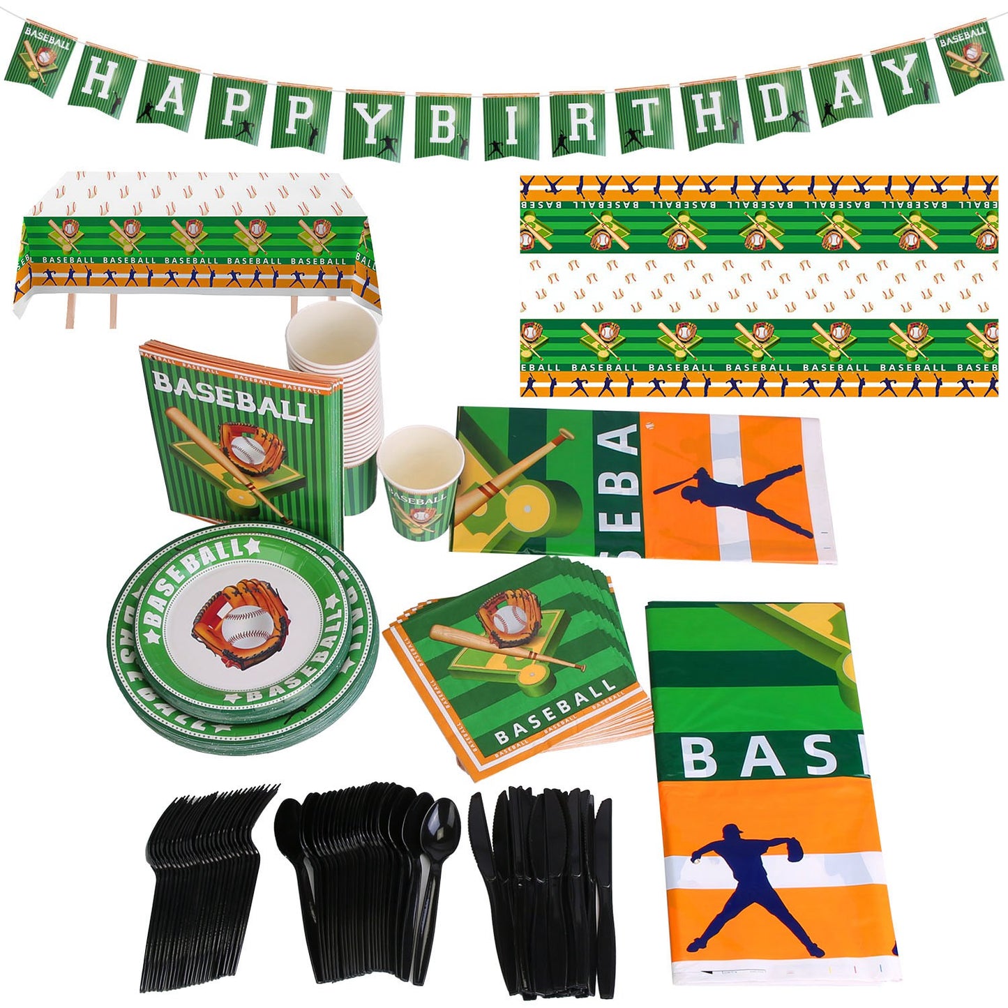171-Piece Baseball Party Supplies Set for 24 Guests