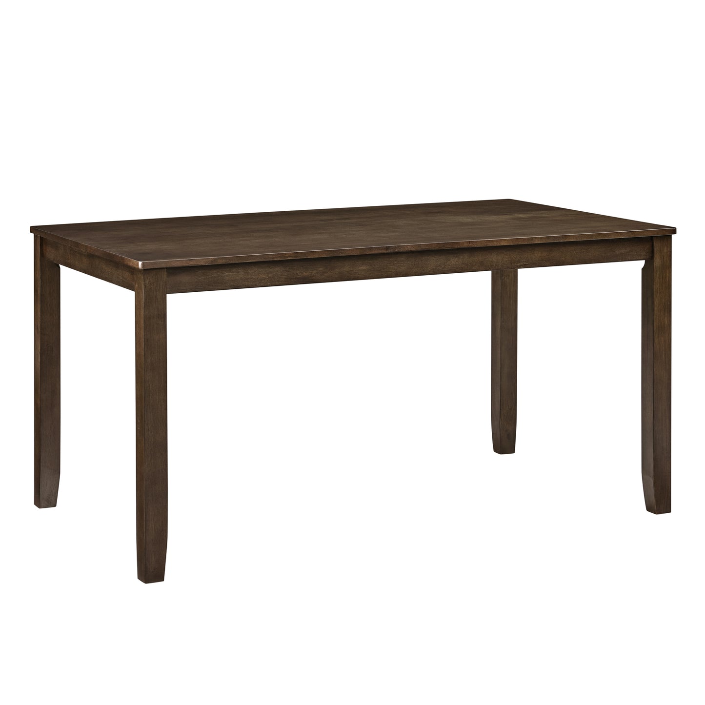 Modern 7-Piece Dining Table Set with 6 Upholstered Chairs - Walnut
