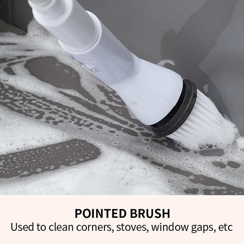 Wireless Electric Cleaning Brush with Long Handle & Multiple Brush Heads