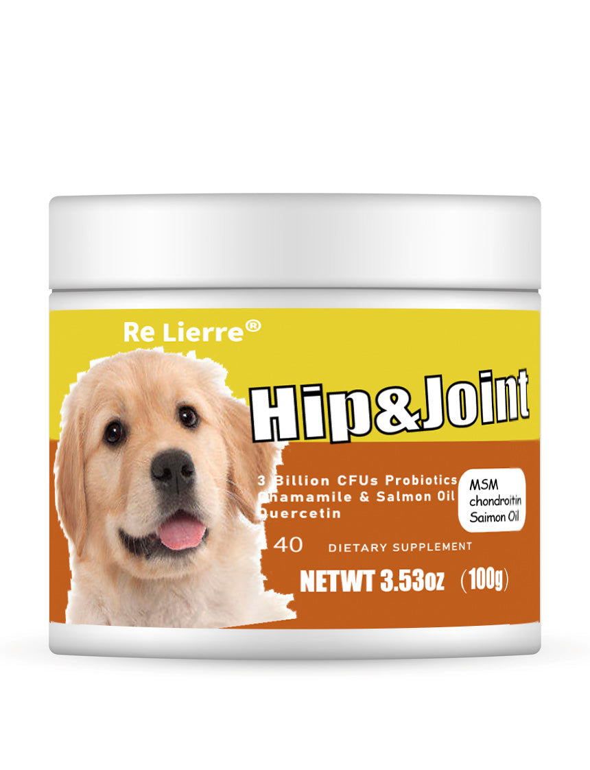 Dog Hip & Joint Supplement - 40 Servings with MSM, Chondroitin & Salmon Oil