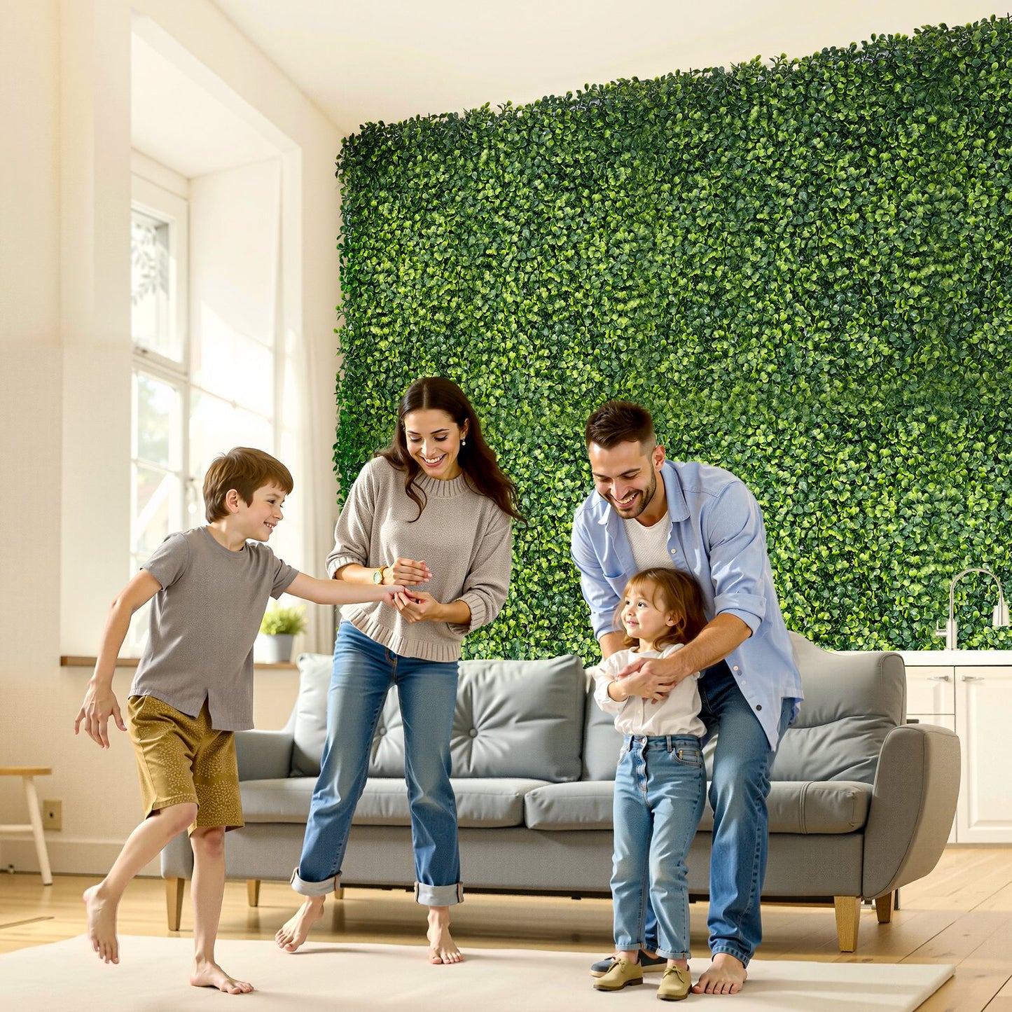 Artificial Grass Wall Panels 40x120 inches - Vibrant Green Privacy Fencing