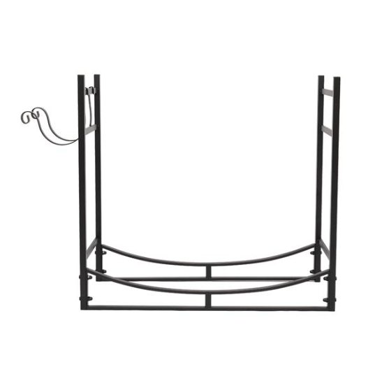 Heavy-Duty Firewood Stand with Shelving and Hooks - Weatherproof Steel Garden Tool
