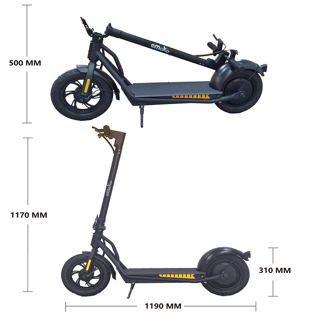 12-Inch Electric Scooter - A19 Model, 500W Motor, Grey-Black