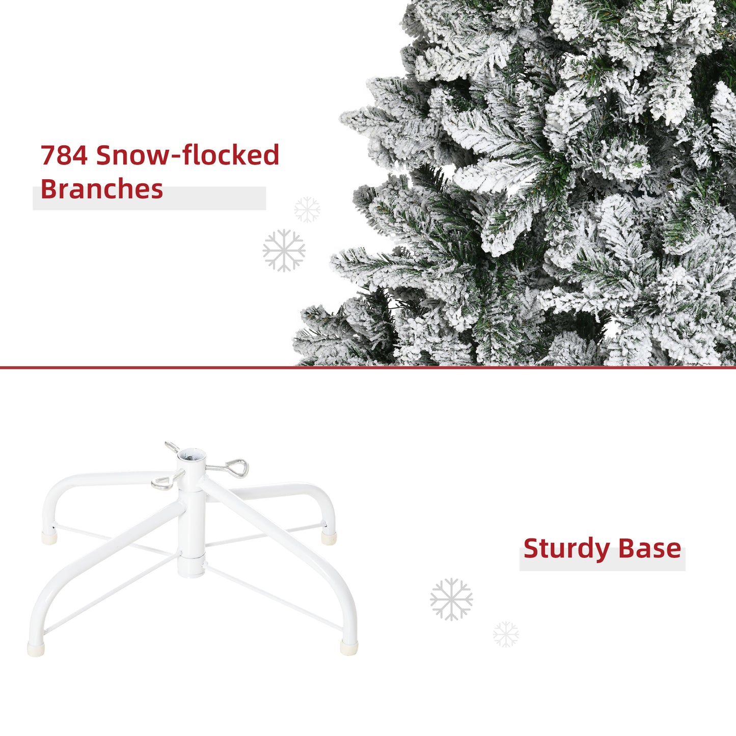 9ft Snow-Flocked Slim Pine Artificial Christmas Tree - Green