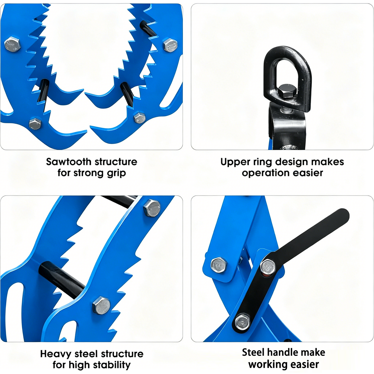 36 Inch Log Lifting Tongs - Heavy Duty 5000 LBS Steel Grapple